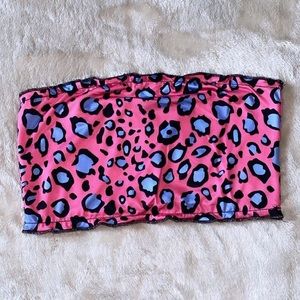 Pink leopard crop top